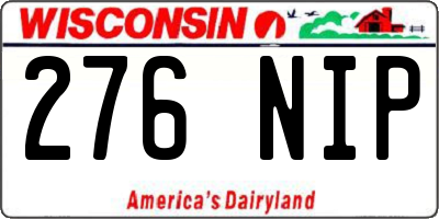 WI license plate 276NIP