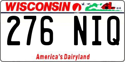 WI license plate 276NIQ