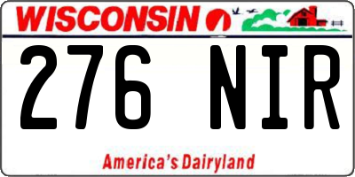 WI license plate 276NIR