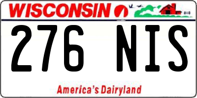 WI license plate 276NIS