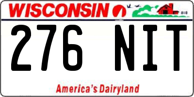 WI license plate 276NIT