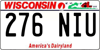 WI license plate 276NIU