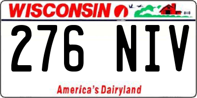WI license plate 276NIV