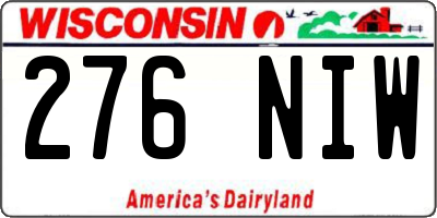 WI license plate 276NIW