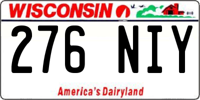 WI license plate 276NIY