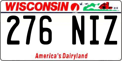 WI license plate 276NIZ