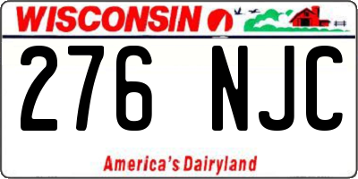 WI license plate 276NJC