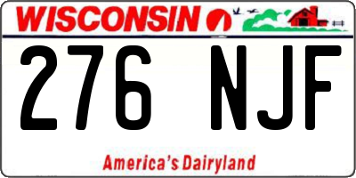 WI license plate 276NJF