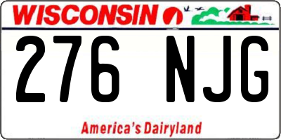 WI license plate 276NJG
