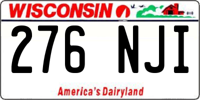 WI license plate 276NJI