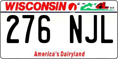 WI license plate 276NJL
