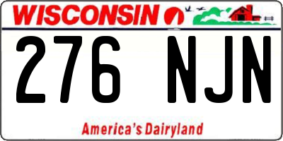 WI license plate 276NJN