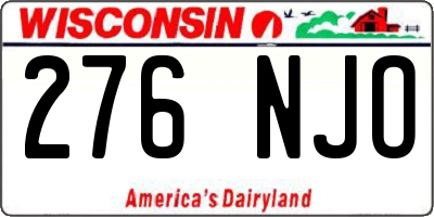 WI license plate 276NJO