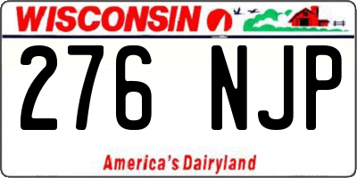 WI license plate 276NJP