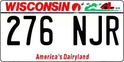 WI license plate 276NJR