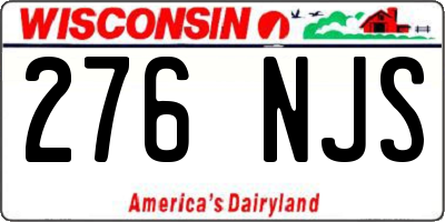 WI license plate 276NJS