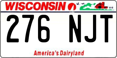 WI license plate 276NJT