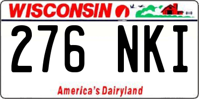 WI license plate 276NKI