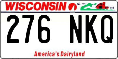 WI license plate 276NKQ