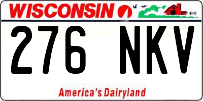 WI license plate 276NKV