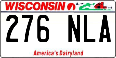 WI license plate 276NLA