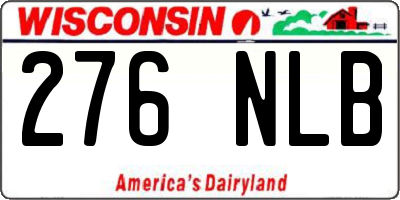 WI license plate 276NLB
