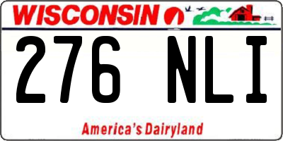 WI license plate 276NLI