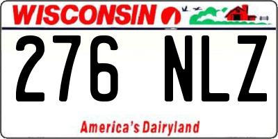 WI license plate 276NLZ