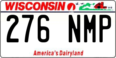 WI license plate 276NMP