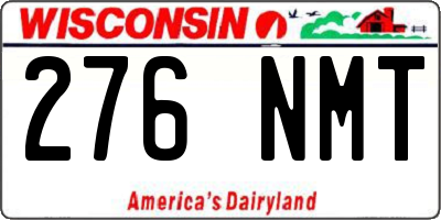 WI license plate 276NMT