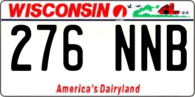 WI license plate 276NNB