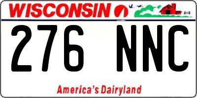 WI license plate 276NNC