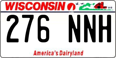 WI license plate 276NNH