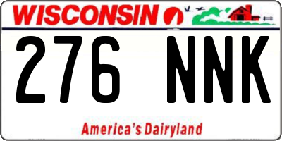 WI license plate 276NNK