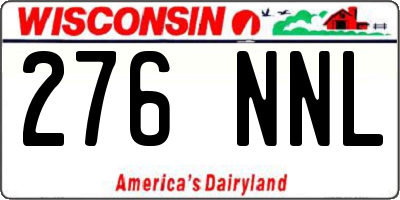 WI license plate 276NNL