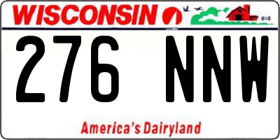 WI license plate 276NNW