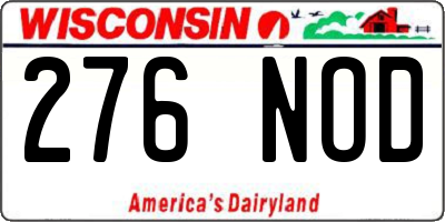 WI license plate 276NOD