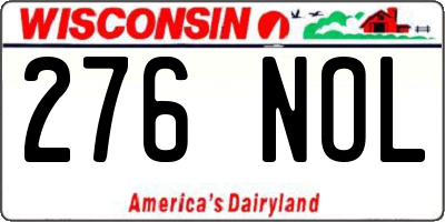 WI license plate 276NOL