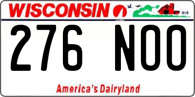 WI license plate 276NOO