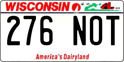 WI license plate 276NOT
