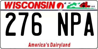 WI license plate 276NPA