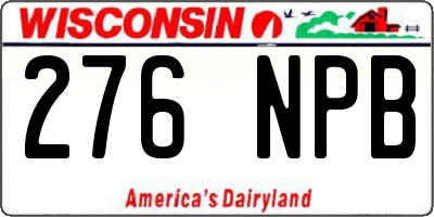 WI license plate 276NPB