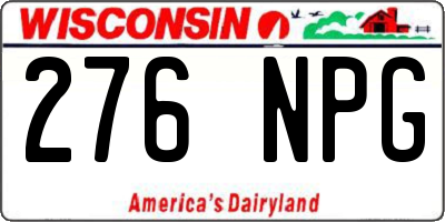 WI license plate 276NPG