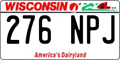 WI license plate 276NPJ