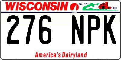 WI license plate 276NPK