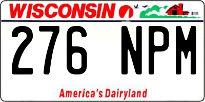 WI license plate 276NPM