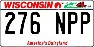 WI license plate 276NPP