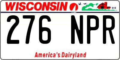 WI license plate 276NPR