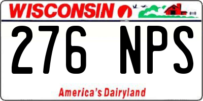 WI license plate 276NPS