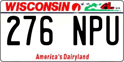 WI license plate 276NPU